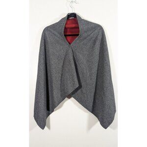 Villager by Liz Claiborne Poncho Cape Wrap Gray Red One Size